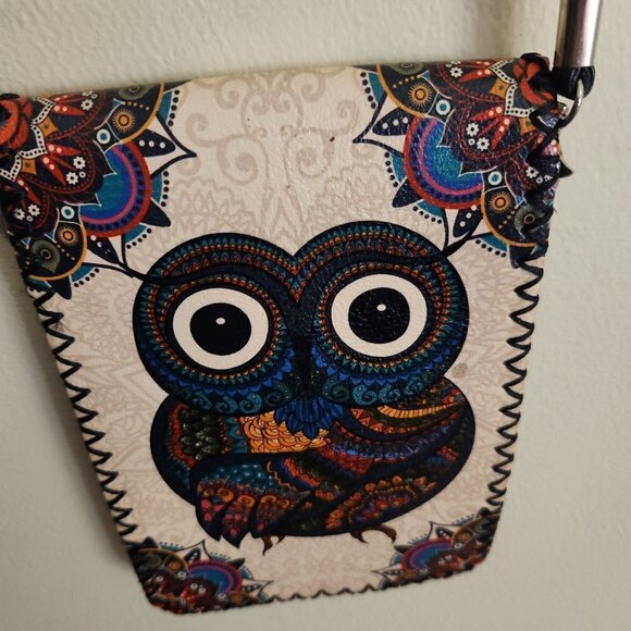 Leather Owl Bohemian Quirky Crossbody Phone Bag - Picture 4 of 8